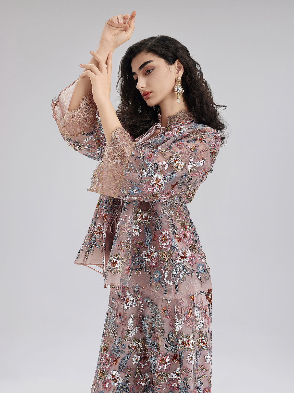 Multicolor Sequin Embroidered Blouse