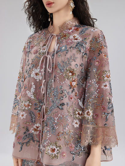 Multicolor Sequin Embroidered Blouse