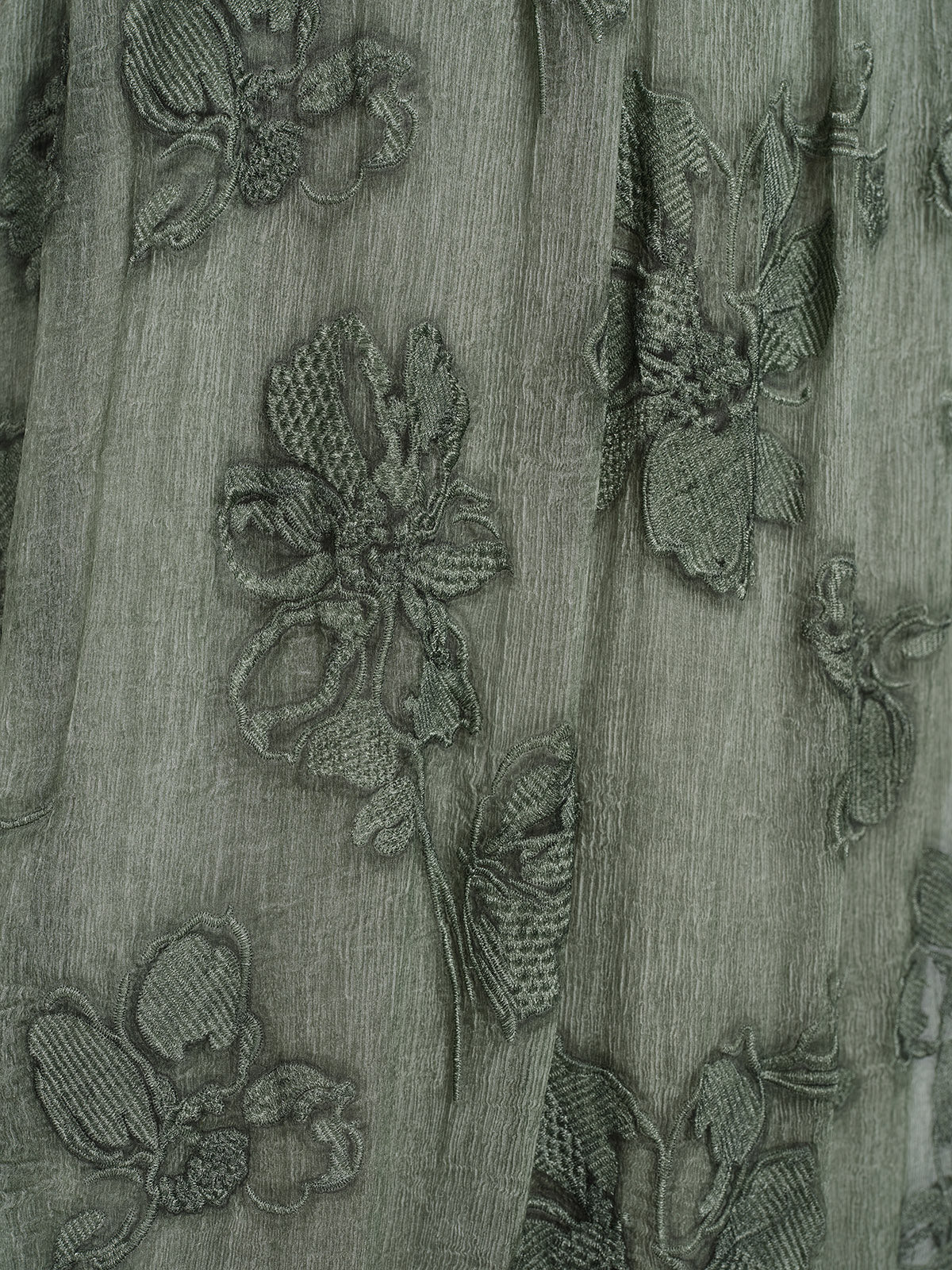 Silk 3D Flower Embroidered Hand Dyed Blouse