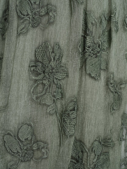 Silk Chiffon Hand Dyed Embroidered Skirt