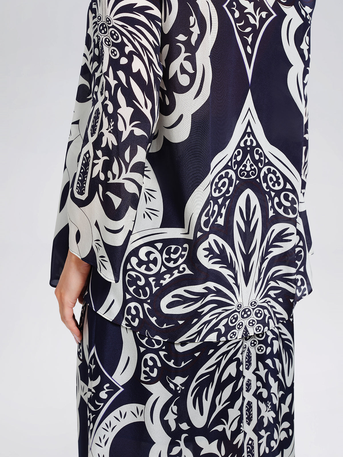 100% Silk Beaded Ethnic Paisley Print Blouse