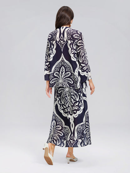 100% Silk Beaded Ethnic Paisley Print Blouse