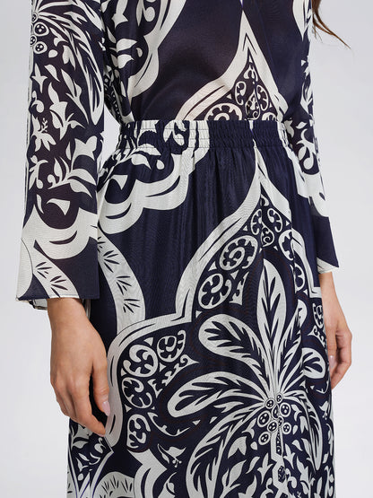 100% Silk Beaded Ethnic Paisley Print Blouse