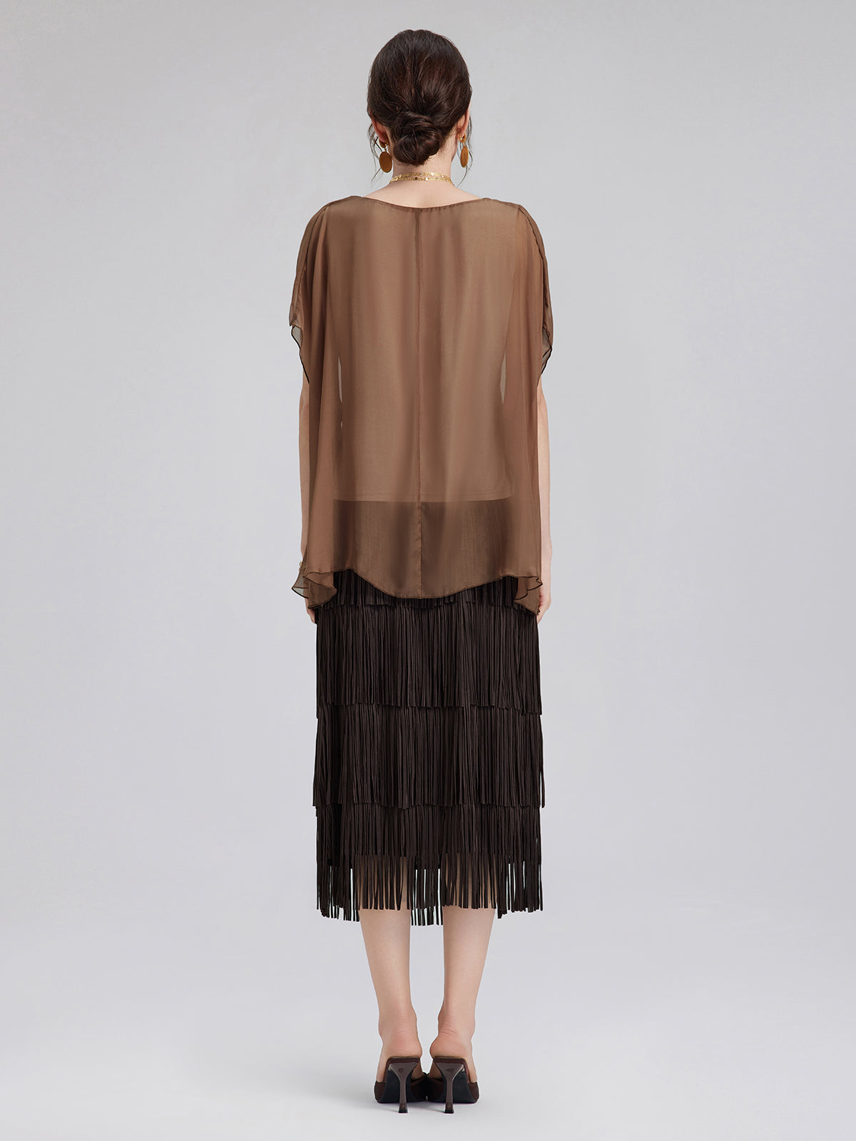 Hand-Dyed Sheer Silk Blouse