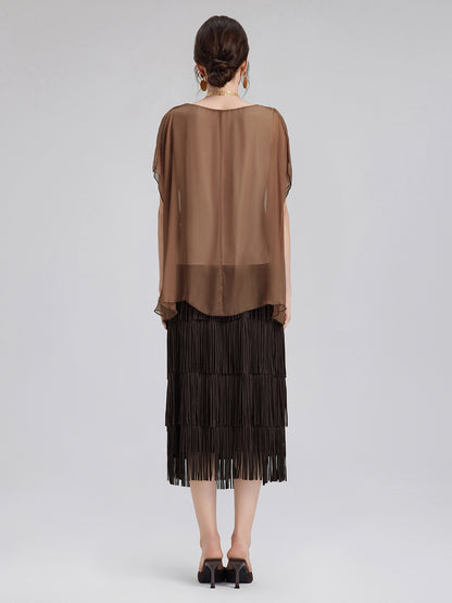 Hand-Dyed Sheer Silk Blouse
