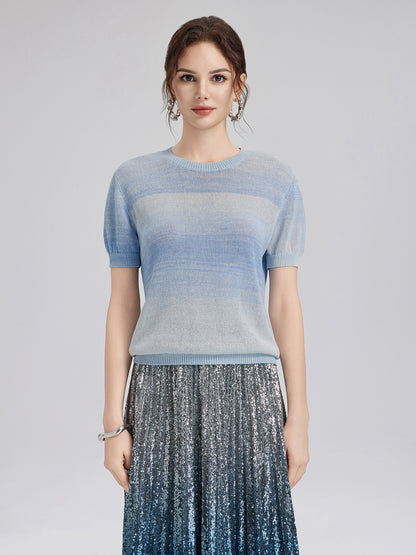 Gradient Stretch Cotton Top