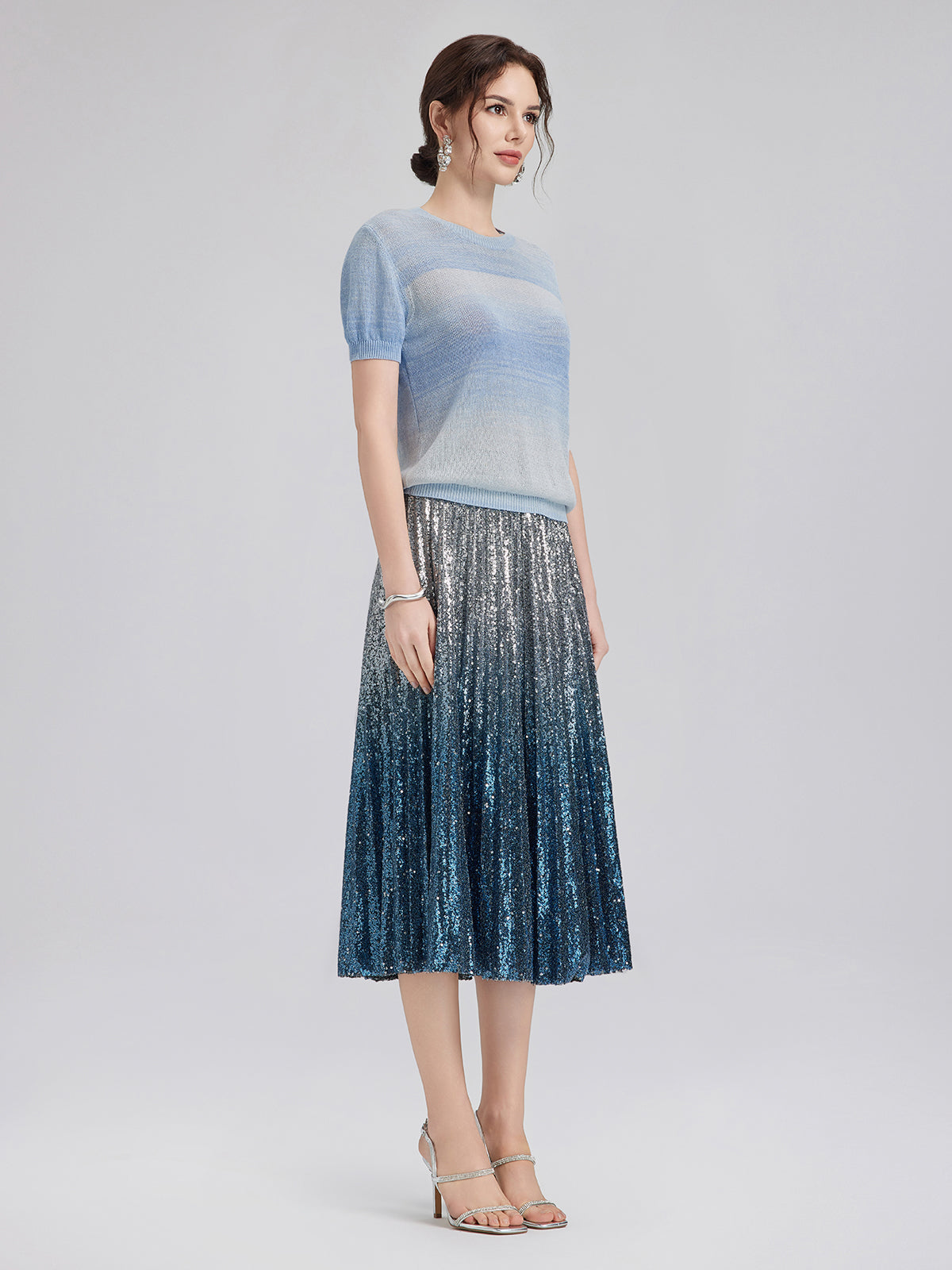 Gradient Stretch Cotton Top
