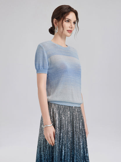 Gradient Stretch Cotton Top