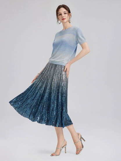 Gradient Stretch Cotton Top