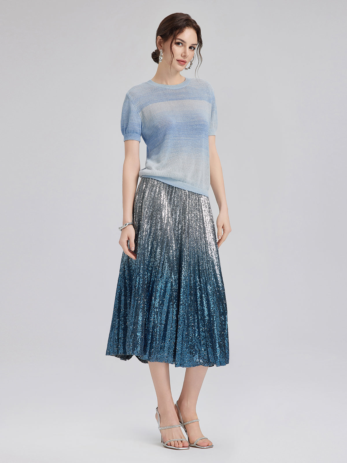 Gradient Stretch Cotton Top