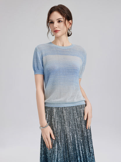 Gradient Stretch Cotton Top