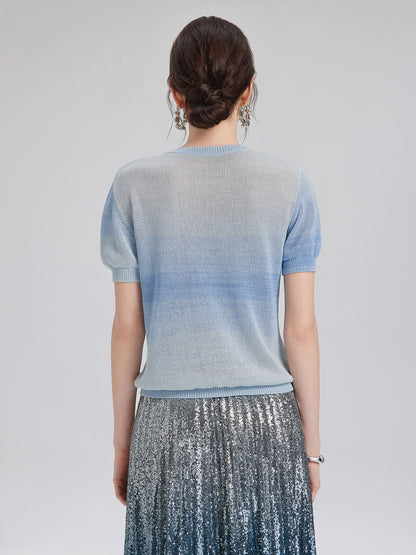 Gradient Stretch Cotton Top