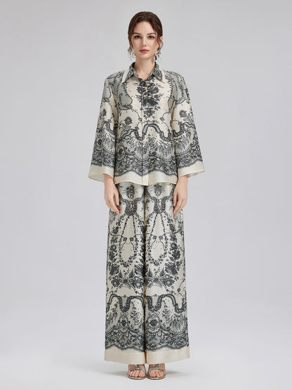 Black Eyelash Lace Turn-down Collar Shirt