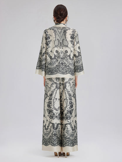 Black Eyelash Lace Turn-down Collar Shirt