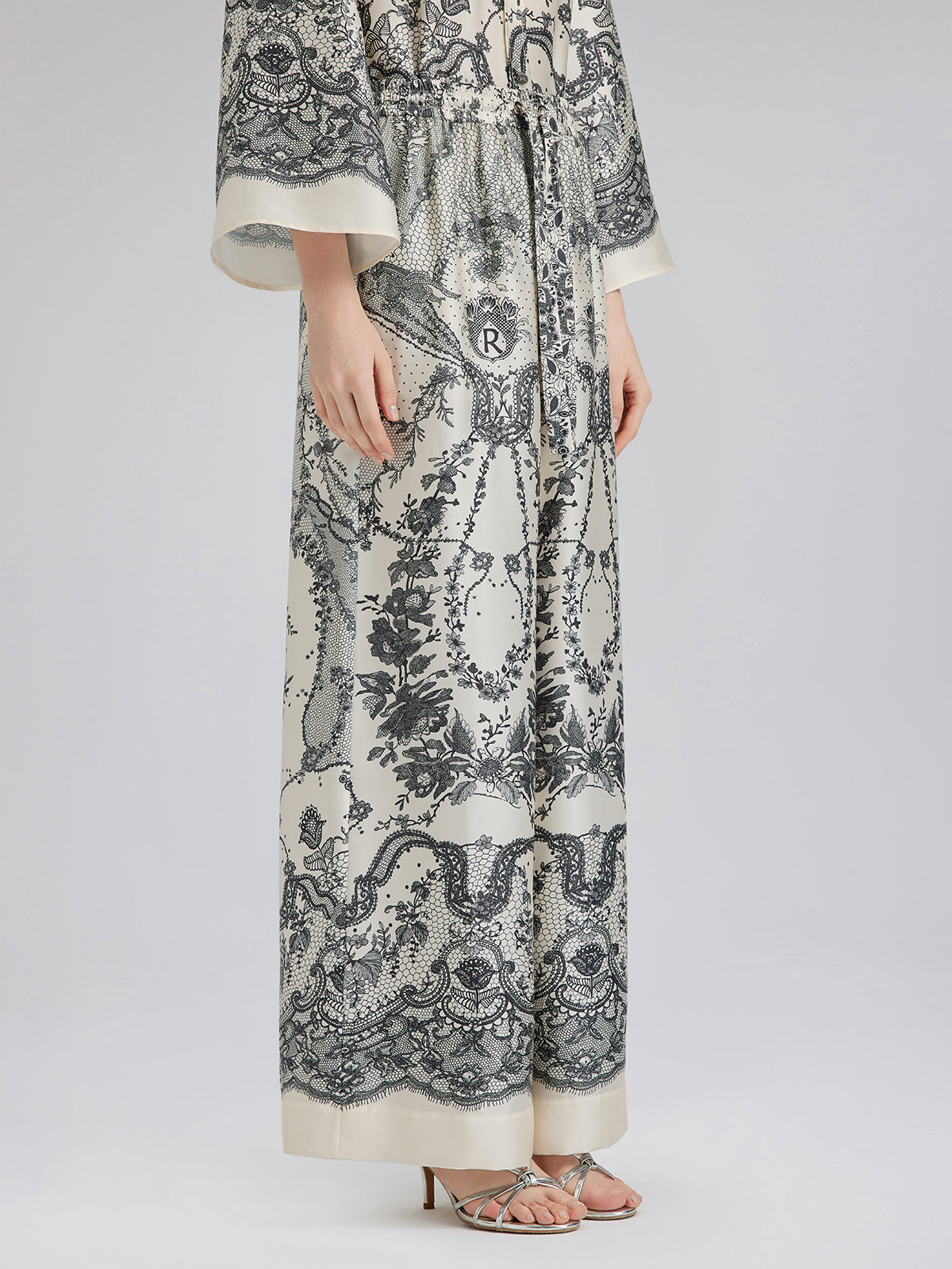 Black Eyelash Lace Relaxed Pants