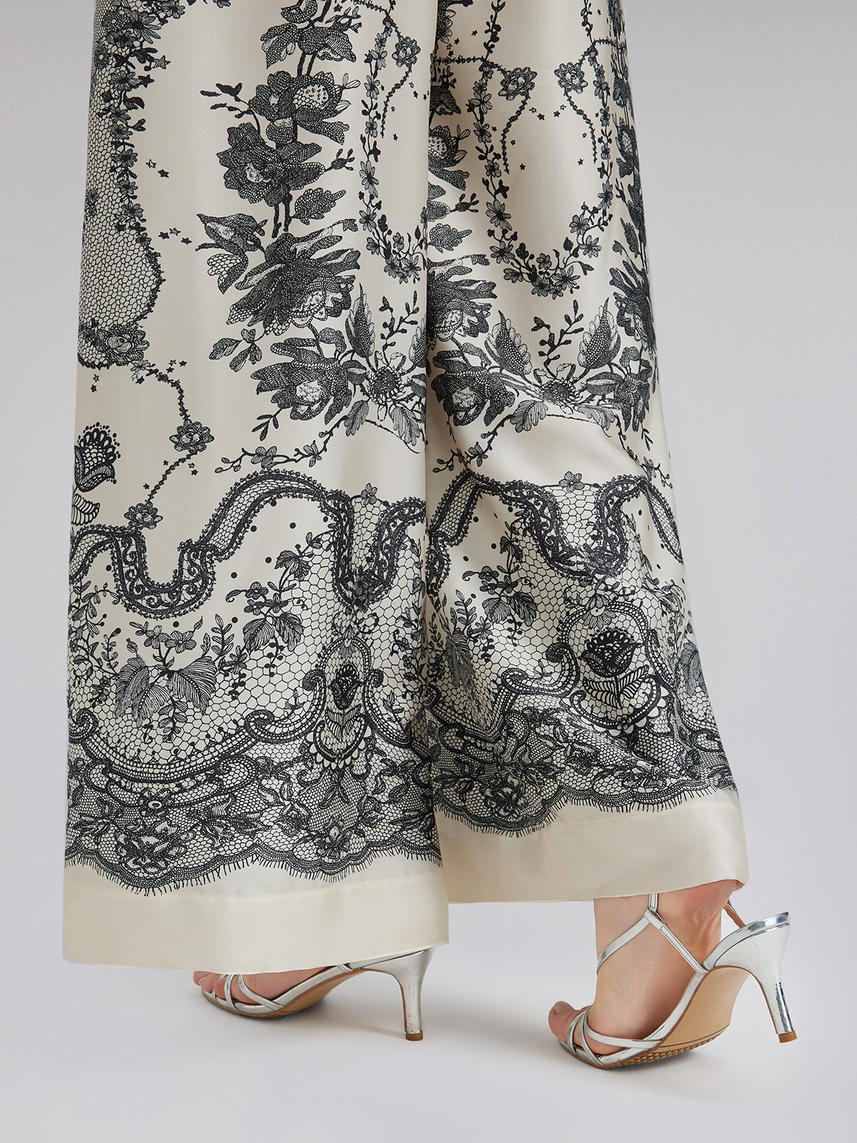 Black Eyelash Lace Relaxed Pants
