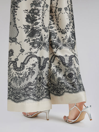 Black Eyelash Lace Relaxed Pants