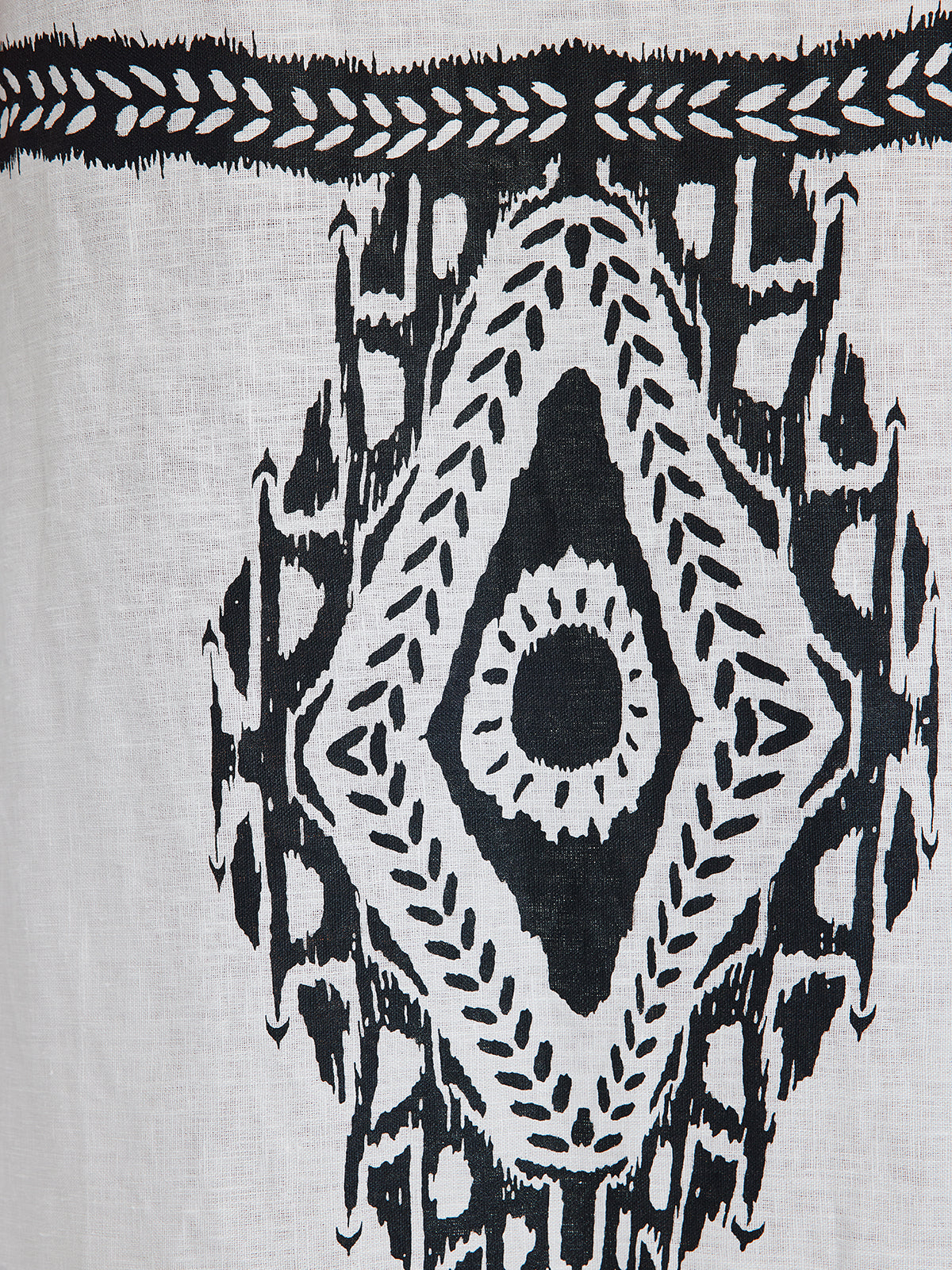 Linen Geometric Print Batwing Maxi Dress