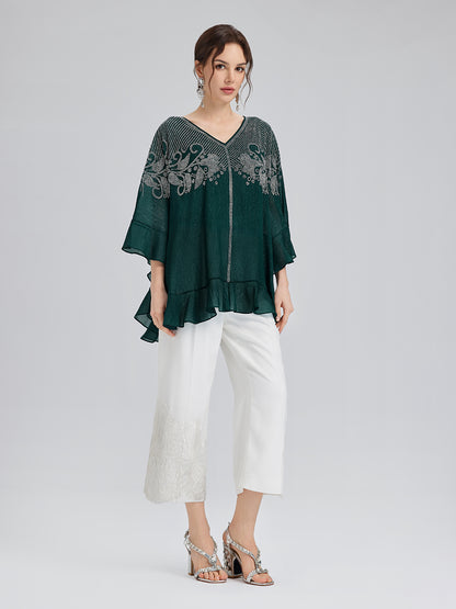 Luxe Elegant Embroidered Long Pants