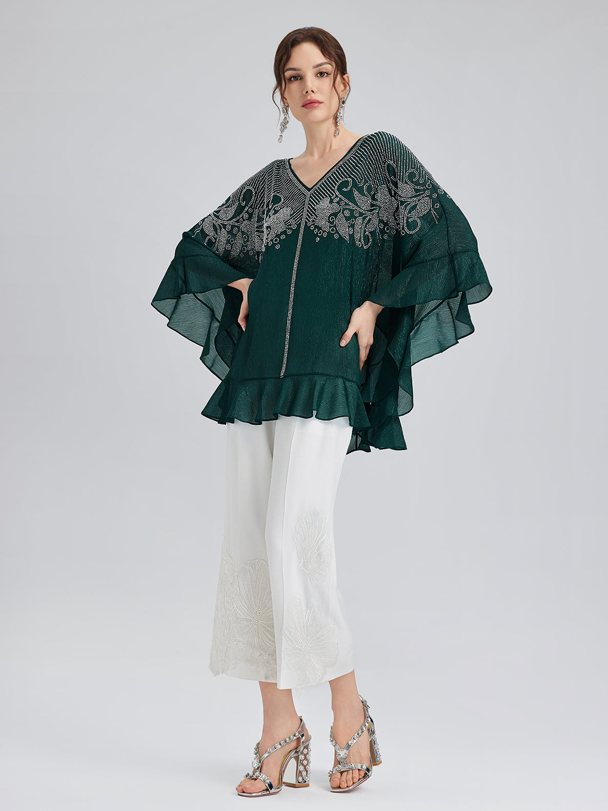 Luxe Elegant Embroidered Long Pants