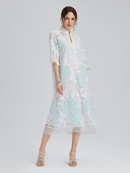 Guipure Lace Embroidered Openwork Appliqué Robe