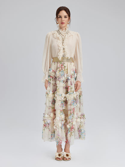 Handcrafted Floral French-Inspired Tulle Skirt