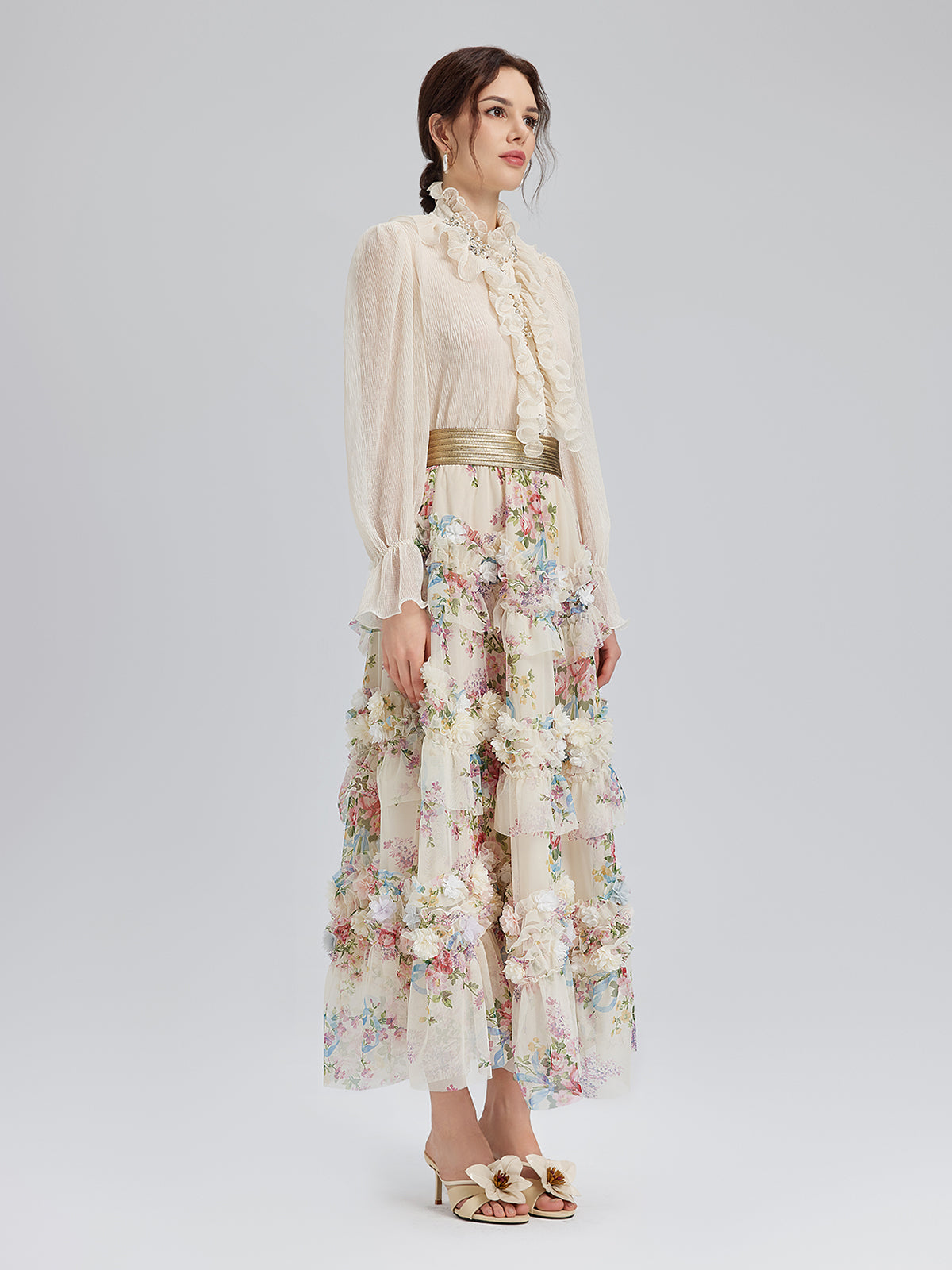 Handcrafted Floral French-Inspired Tulle Skirt