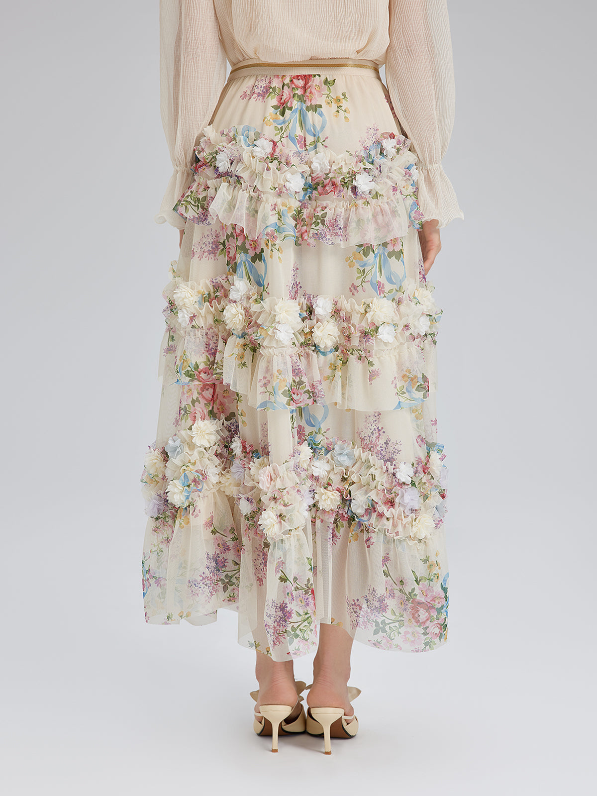 Handcrafted Floral French-Inspired Tulle Skirt