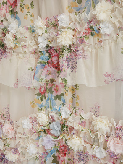 Handcrafted Floral French-Inspired Tulle Skirt