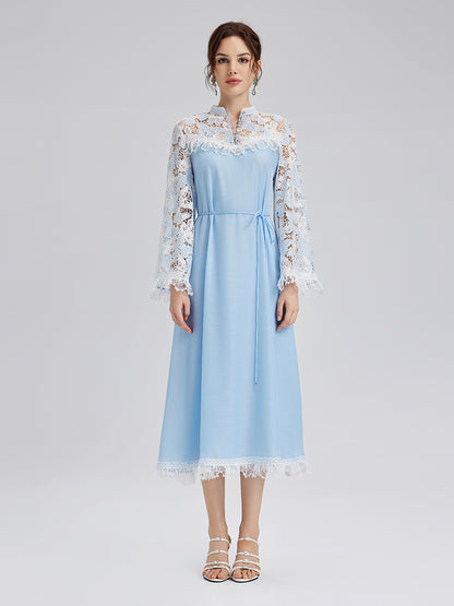 Two-Tone Lace Baroque Butterfly Dress