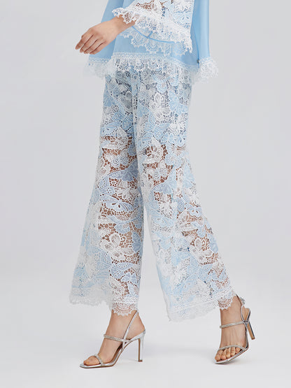 Two-Tone Lace Baroque Butterfly Trousers