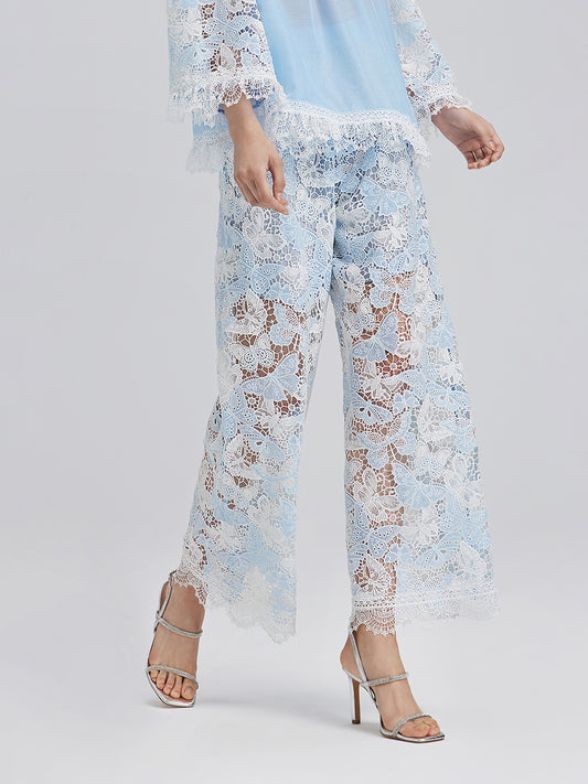 Two-Tone Lace Baroque Butterfly Trousers