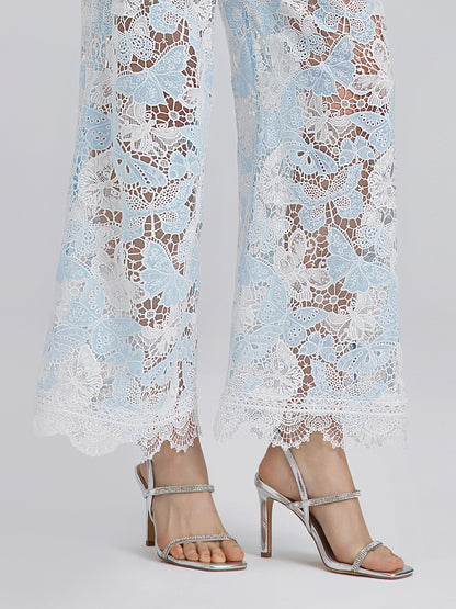 Two-Tone Lace Baroque Butterfly Trousers