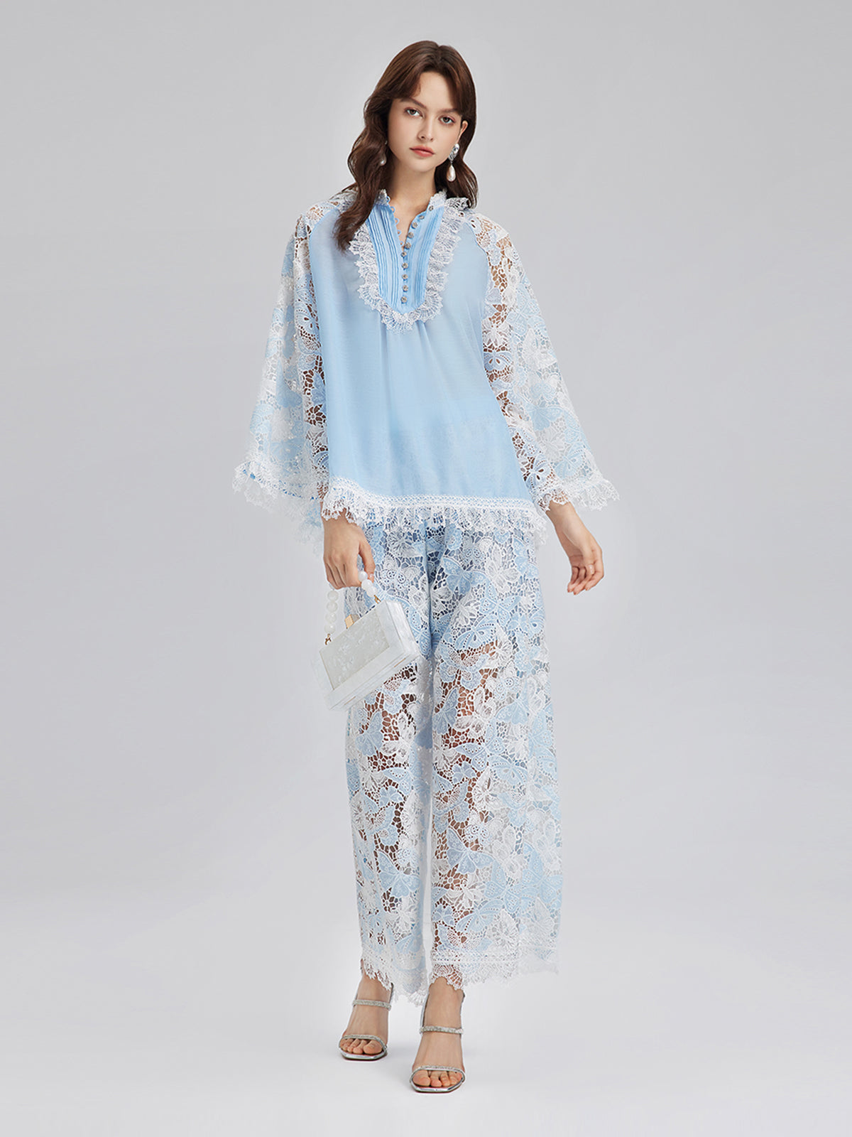 Two-Tone Lace Baroque Butterfly Top