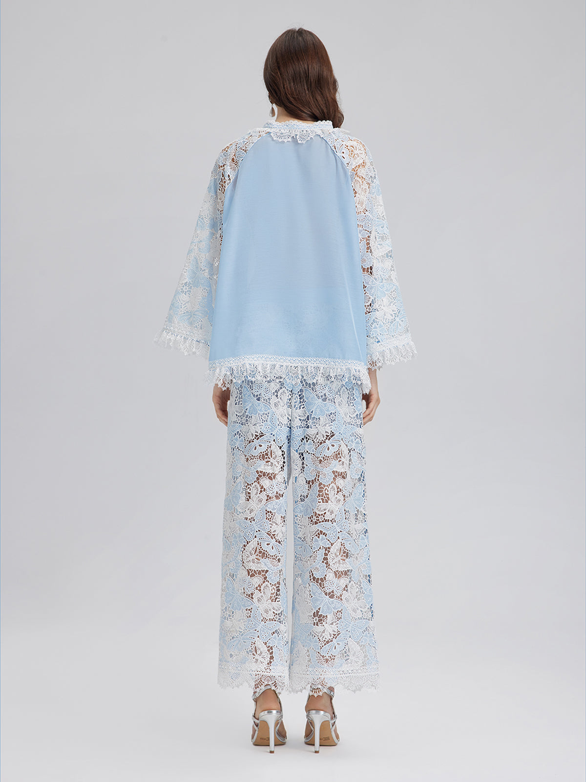 Two-Tone Lace Baroque Butterfly Top
