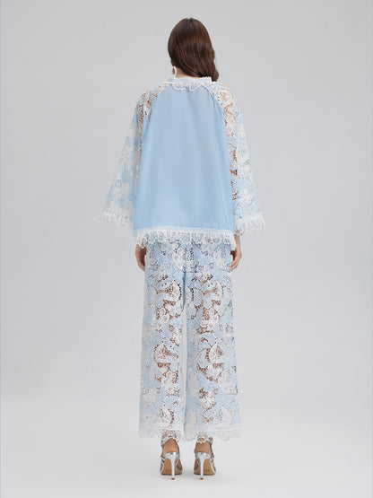 Two-Tone Lace Baroque Butterfly Top