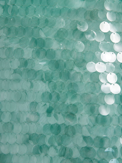 Elastic Sequin Mermaid Mint Skirt