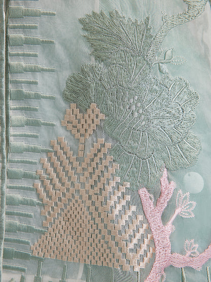 Silk Organza Embroidered Shirt