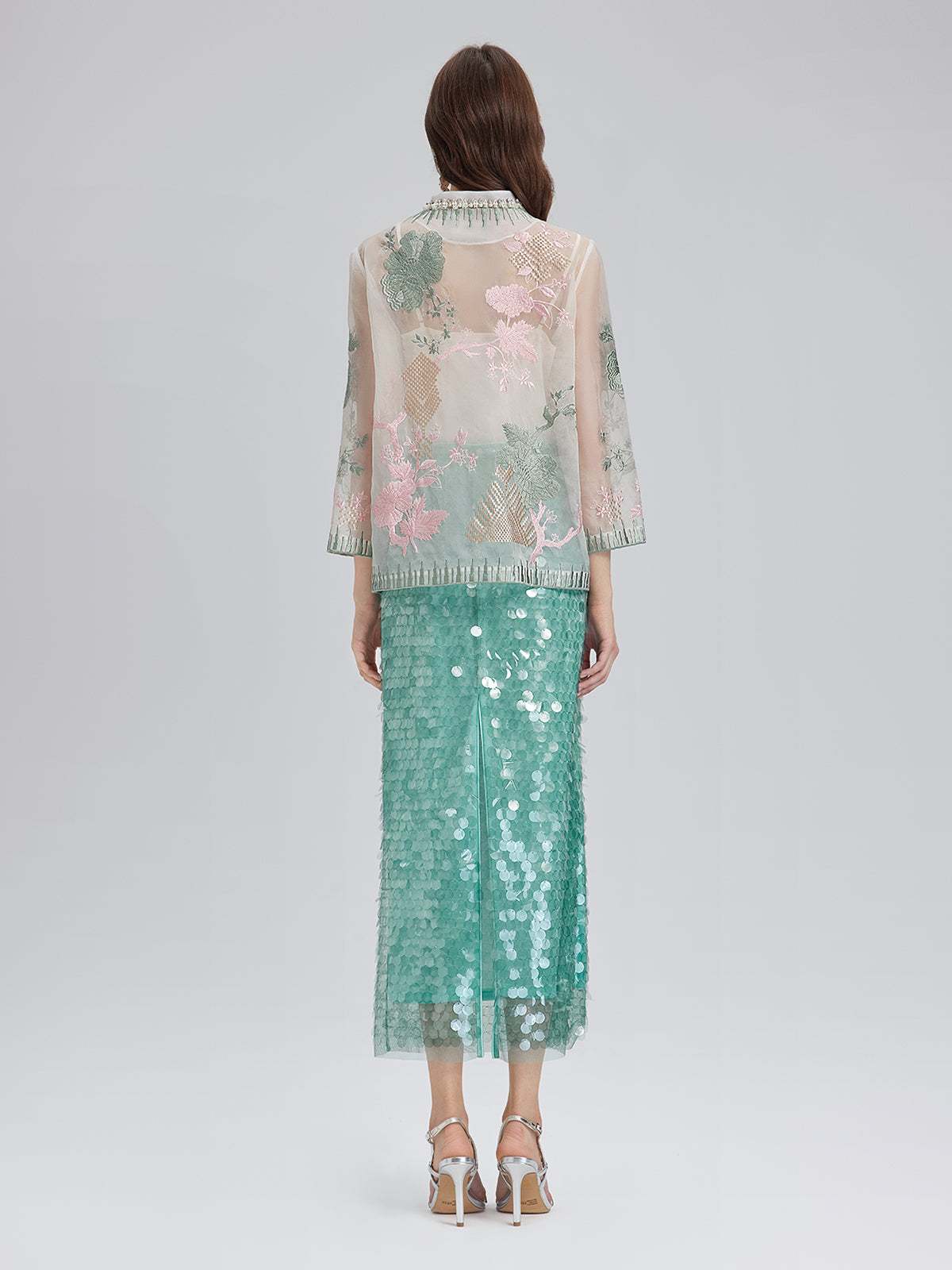 Silk Organza Embroidered Shirt
