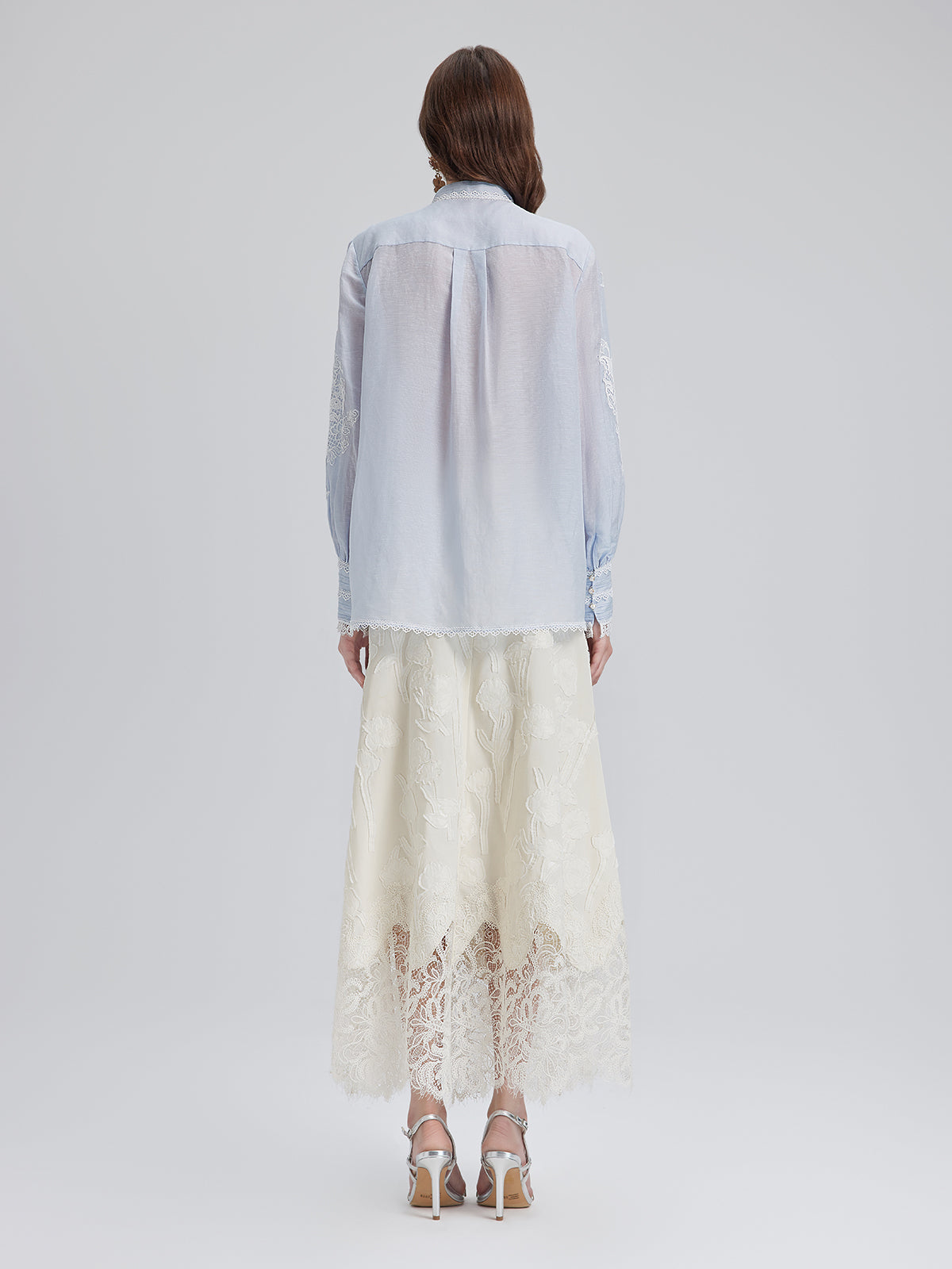 Handcrafted Patchwork Linen-Blend Lace Shirt