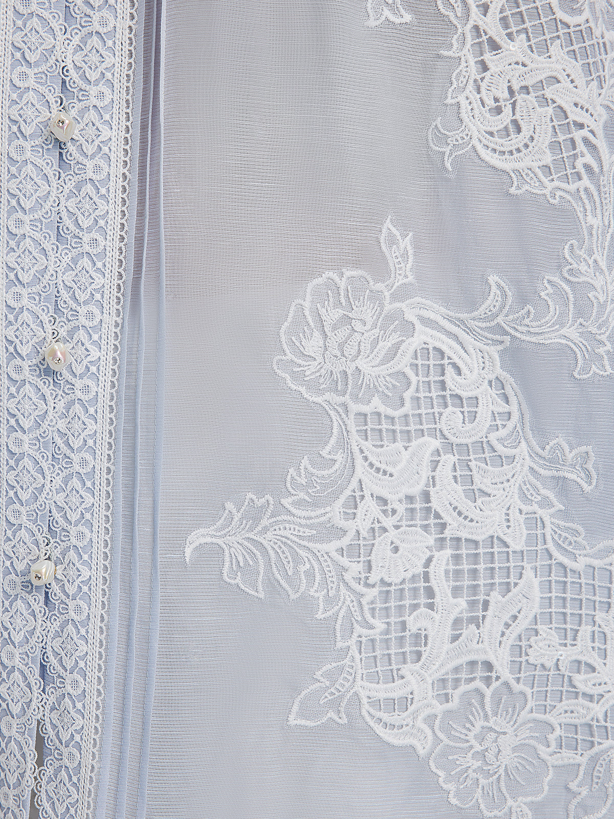 Handcrafted Patchwork Linen-Blend Lace Shirt