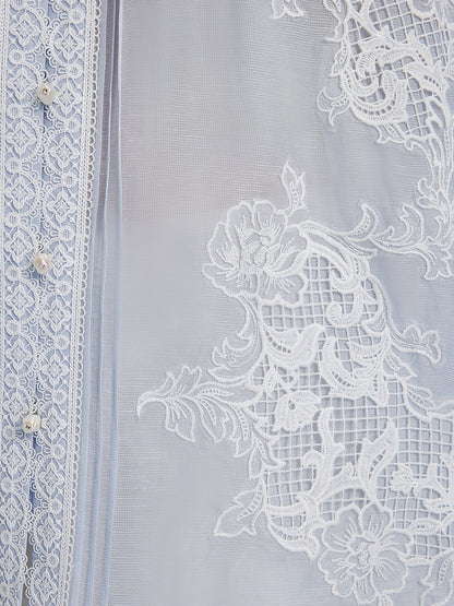 Handcrafted Patchwork Linen-Blend Lace Shirt