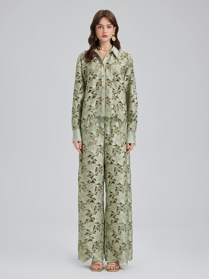 Studded Floral Cutwork Embroidery Set