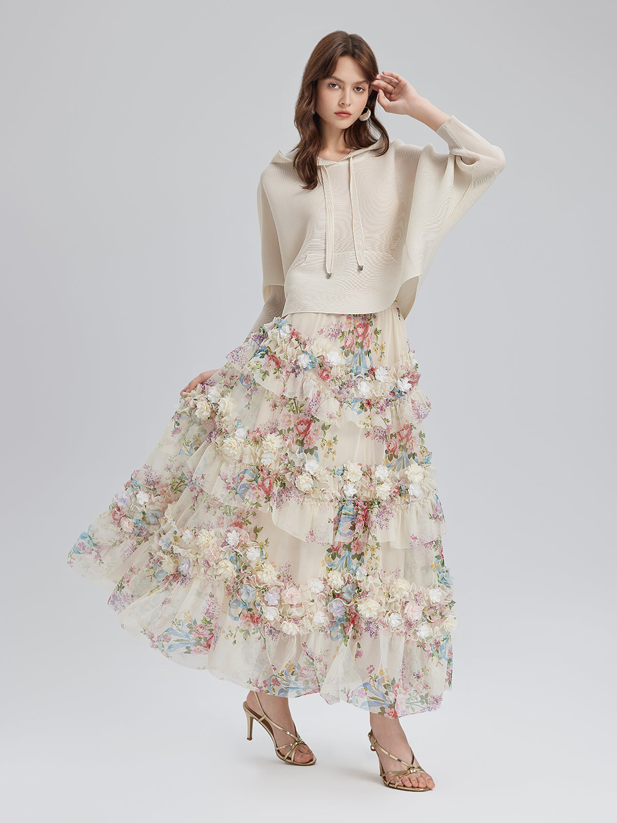 Handcrafted Floral French-Inspired Tulle Skirt