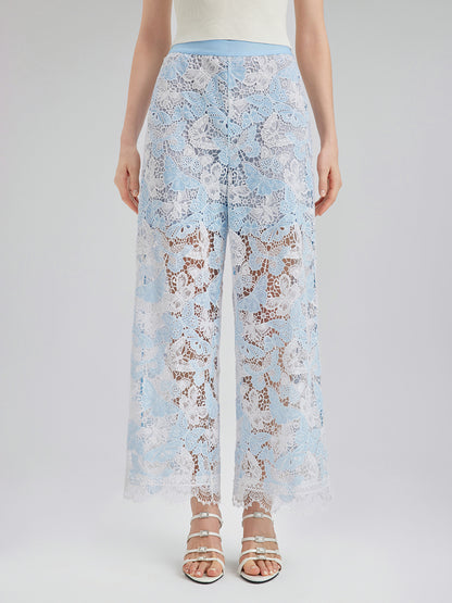 Two-Tone Lace Baroque Butterfly Trousers