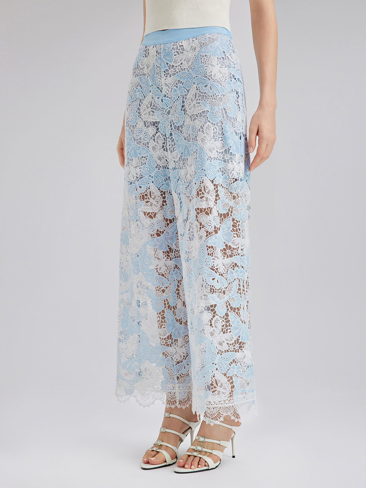Two-Tone Lace Baroque Butterfly Trousers