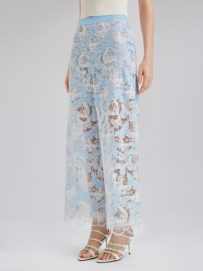 Two-Tone Lace Baroque Butterfly Trousers