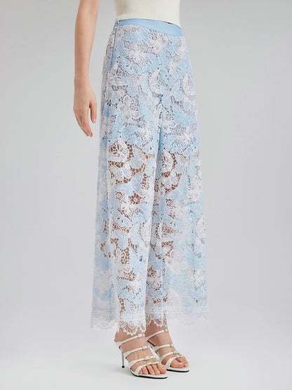 Two-Tone Lace Baroque Butterfly Trousers