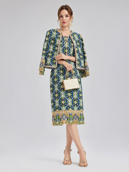Crystal-Trim Guipure Lace Jacket