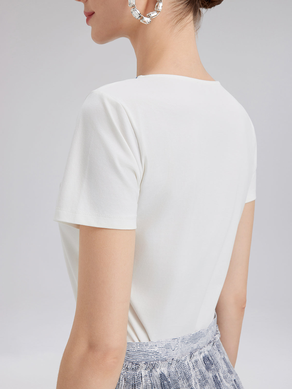 Cotton Printed Hand-Beaded Tee